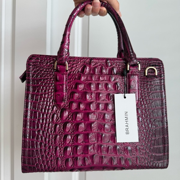 Brahmin Cami Satchel Sugar Plum Melbourne Leather - Picture 7 of 8